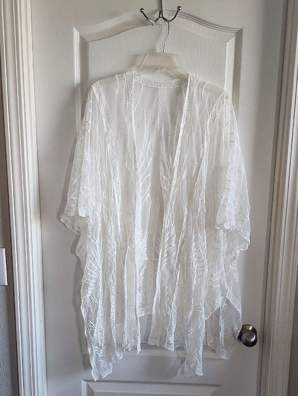 Cupshe White Lace Sheer Swim Coverup